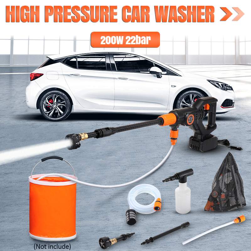 319PSI 4000mAh Cordless Power Washer High Pressure Car Washer Gun Auto Spray Garden Water Jet Cleaning Tools Portable Cleaner