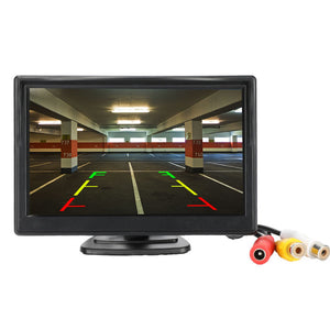 5 Or 4.3 Inch Car Monitor TFT LCD 5 HD Digital 16:9 Screen 2 Way Video Input Or With Reverse Rear View Camera For Parking